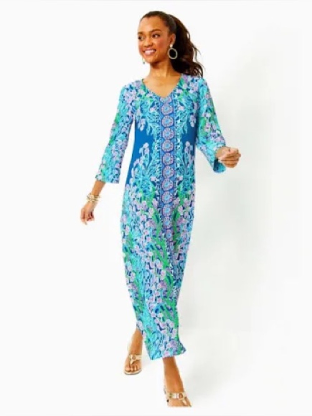 $248 NWT Lilly Pulitzer 14 Barton Blue Noland Maxi Dress - Picture 5 of 6